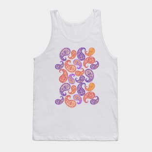 Paisleys Red and Purple Tank Top